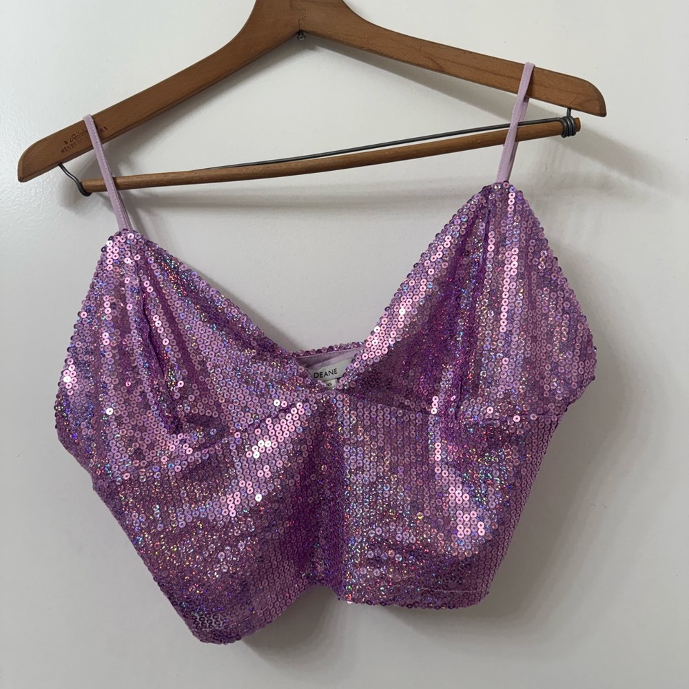 Lavender Sequin Crop Top